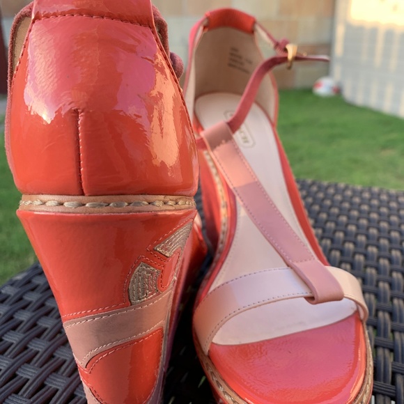COACH Maggie Crinkle Wedges Melon Color 7.5 - Picture 5 of 7
